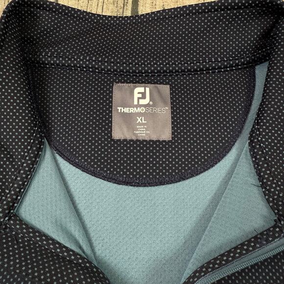 FootJoy ThermoSeries Golf Mid-Layer Pullover Men's XL Polka Dot Quarter Zip - Picture 4 of 10